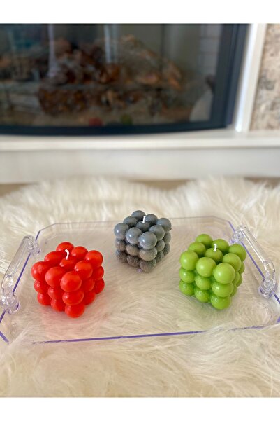 Go mumevi dekoratif bubble 3 lü set mum