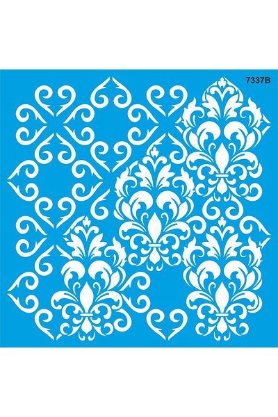 StencilSepeti Floral Wall Pattern - Stencil Painting Template 50X50
