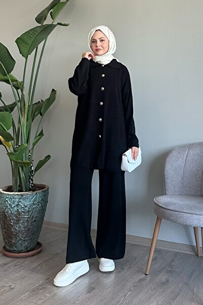 InStyle Gombos hármas fekete kötöttáru szett