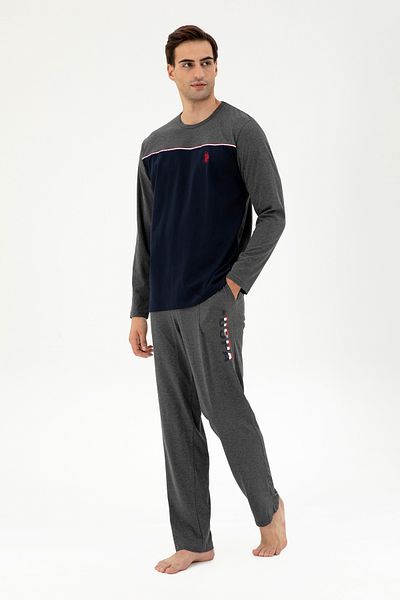 U.S. Polo Assn. Men's Anthracite Melange Pajama Set 50301719 -Vr081