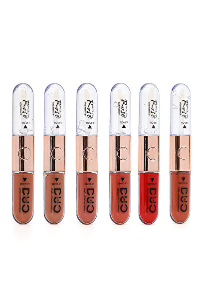 Roesıa Rose Cosmetics Rose 6'lı Duo Çift Taraflı Dudak Parlatıcı, Kalıcı Ruj ...