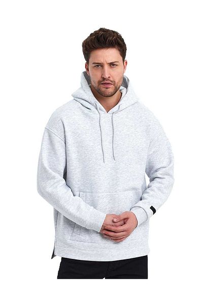 Adams Ανδρικό φούτερ με κουκούλα Oversize Kangaroo Pocket Raster 3 Thread