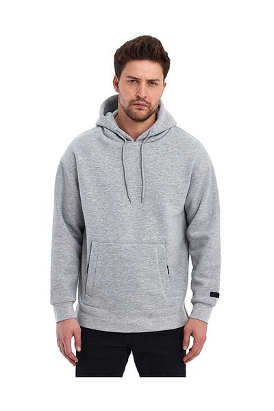 Adams Ανδρικό φούτερ με κουκούλα Oversize Kangaroo Pocket Raster 3 Thread
