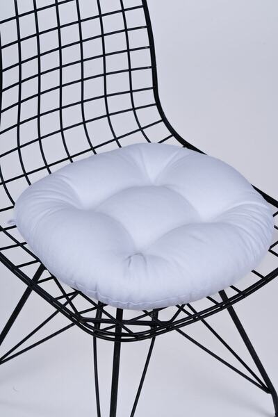 ALTINPAMUK Laurel Round Chair-Stool Cushion White 39 cm