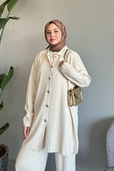 InStyle طقم تريكو إكرو ثلاثي بأزرار