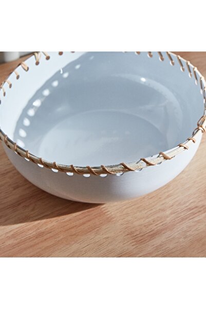 Home Box Splendid Metal Decorative Bowl with Cane - 21x21x8 cm