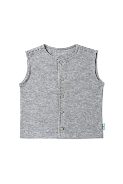Zuppers Gray Melange Thick Cotton Children's Vest - Snap Fastener