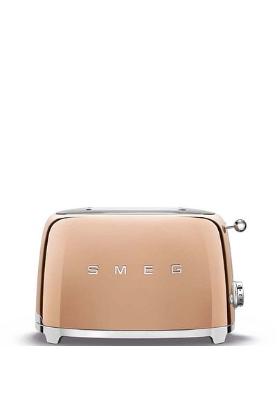 SMEG محمصة الخبز باللون الذهبي الوردي - 2x2 Tsf01rgeu