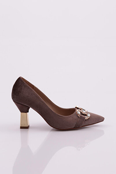 DGN 30900 Women's Stone Detailed Heeled Shoes