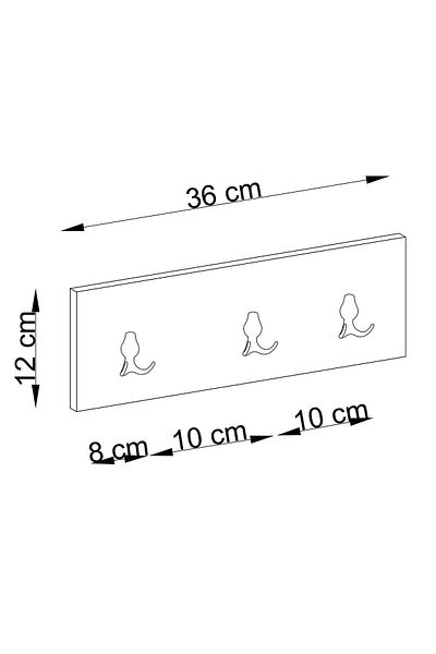 DECORMET 36 cm White 3-Piece Hanger Set