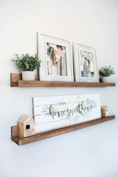pinoxi 75cm Wooden Frame Shelf Wall Shelf 75 cm 2 Pieces