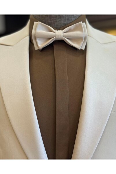 TerziAdemAltun İtalyan kesim slim fit sivri yaka ceket pantolon damatlık set bej T11838