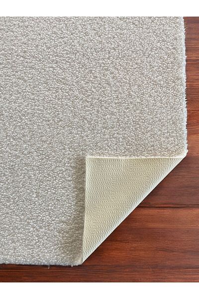 Prizma Non-Slip Curl Single Washable Bathroom Rug and Mat - Cream (75X110)Cm