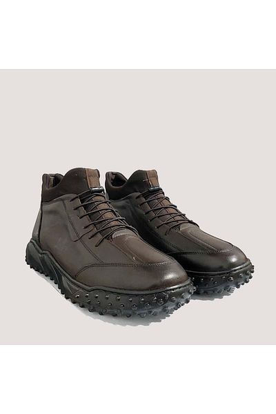M.P. 242-4524 Men's Leather Ankle Boots - Brown - 44