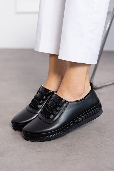 Shakrak Pantofi ortopedici negri hexagonali pentru femei Pantofi casual pentr...