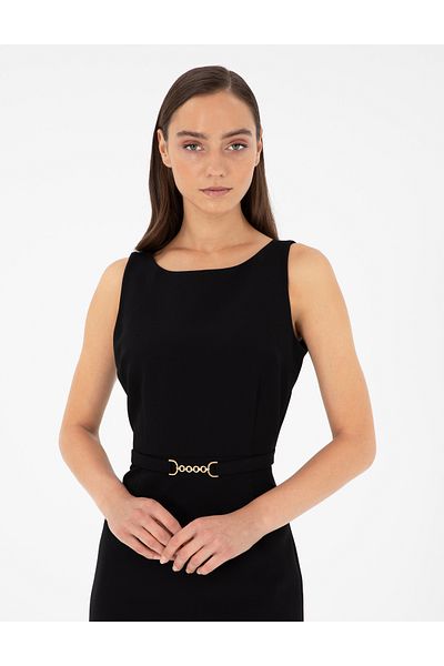 Pierre Cardin Black Slim Fit Woven Dress 50297162 -Vr046
