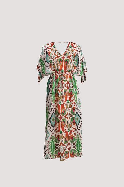 Nomads Felt İkat 20 Print Low-Cut Dress