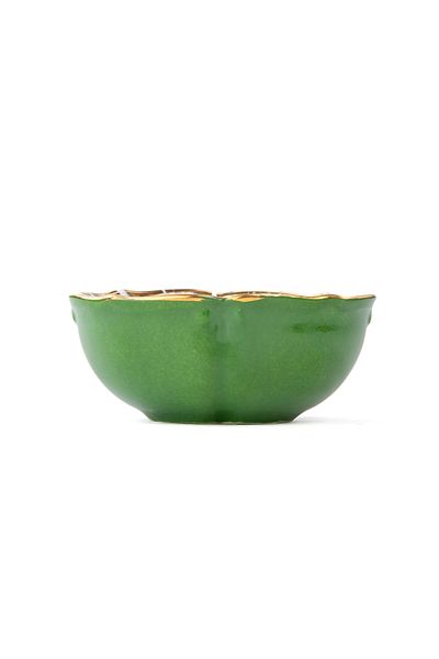 Saray Ottoman handicraft Hand Decor and Hand Painted Bowl Solid Color Small Green