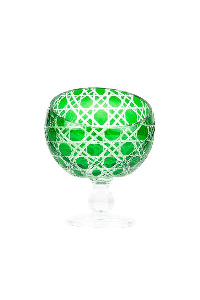 Saray Ottoman handicraft Green Colored 12cm Bowl Ice Cream Half Moon Model