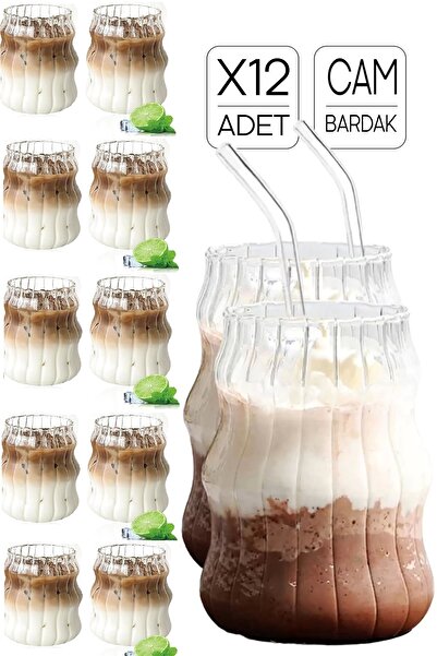 Berdina Home كوكتيل قهوة إسكندنافي سعة 400 مل - 12 قطعة من القرع مع مصاصة لات...