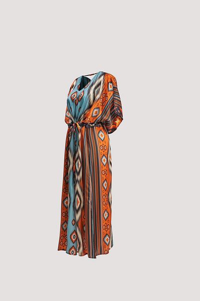 Nomads Felt İkat 10 Print Low-Cut Dress