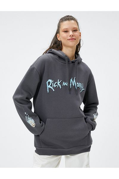 Koton 4wal10014ık Women's Sweat Anthracite