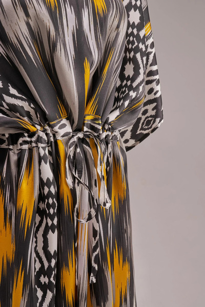 Nomads Felt Ikat Patterned Low-Cut Dress