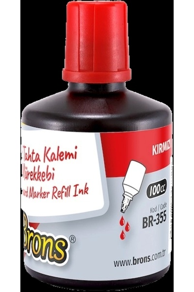 Brons Tahta Kalem Mürekkebi Kırmızı 100 Cc Br-355