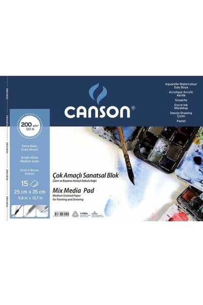 Canson FINEFACE MULTI-PURPOSE PICTURE BLOCKS 200GR 25X35 15 SHEETS