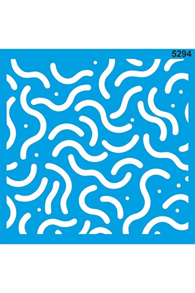 StencilSepeti 40X40 Geometric Patterned Stencil Painting Template