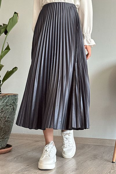 InStyle Anthrazitfarbener Faltenrock