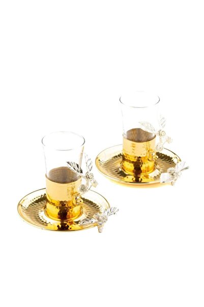 Saray Ottoman handicraft Bakır Çay Bardağı Cam Çay Bardağı Kahve Yanı Çay Bar...