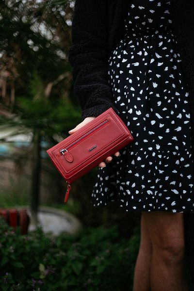 Grande Women's Red Genuine Leather Wallet 2636