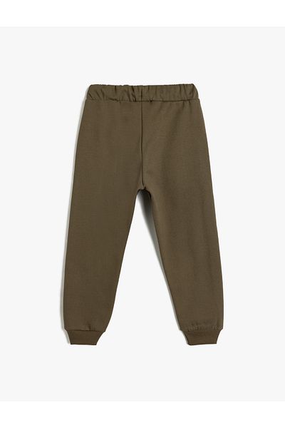Koton Παντελόνι Jogger με στάμπα κολεγίου με τσέπες και δέσιμο στη μέση