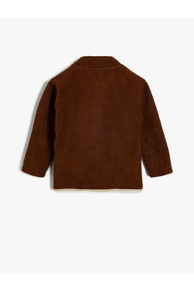 Koton Baumwoll-Fleecejacke – detailliert mit Reißverschluss und Fallschirmstoff