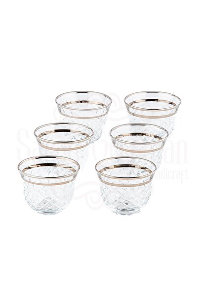 Saray Ottoman handicraft طقم أكواب البقلاوة لوكس الخصر المذهب بلاتينيوم