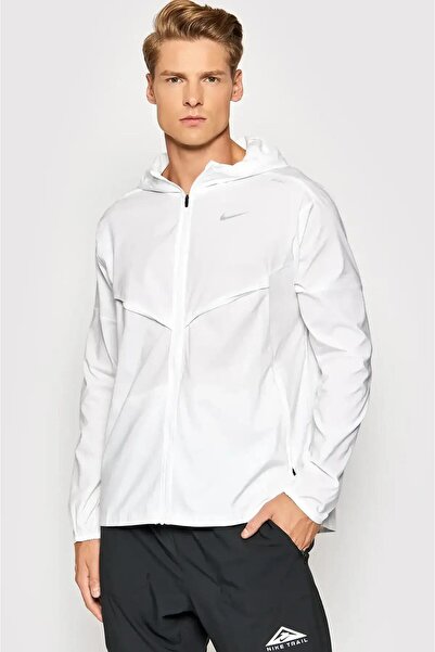 Nike Windrunner Running Recoverable Packable Full-Zip Hoodie Beyaz Erkek Ceket