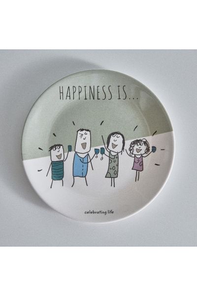 Home Box Happiness Is Round Snack Plate - 22 cm