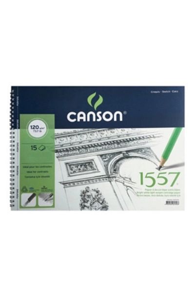 Canson 1557 كتلة الرسم والرسم 120 جرام 35X50 15 ورقة