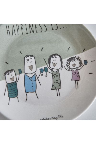 Home Box Happiness Is Round Snack Plate - 22 cm