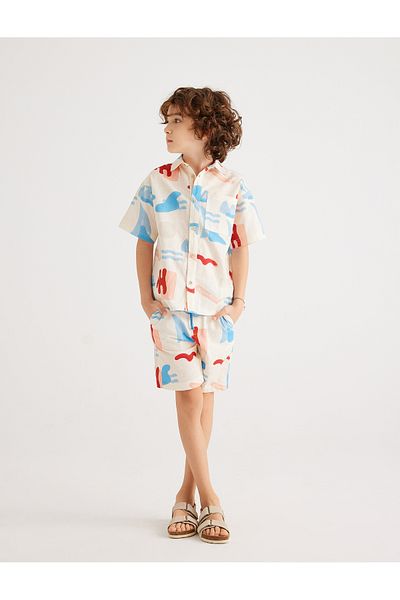 Koton Cotton Pocket Shorts - Print Detailed
