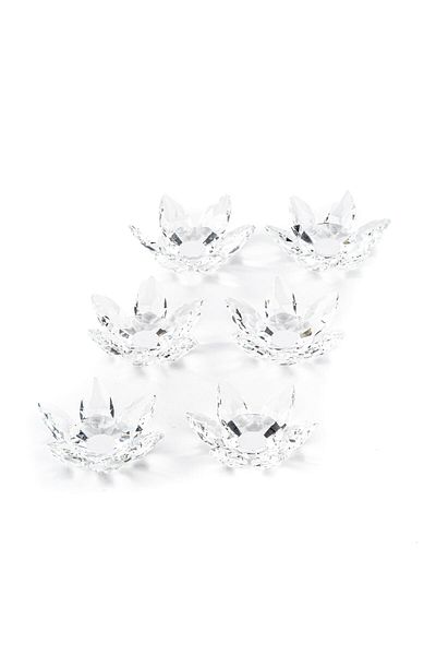 Saray Ottoman handicraft Glass Mirra Set Water Lily Transparent Color