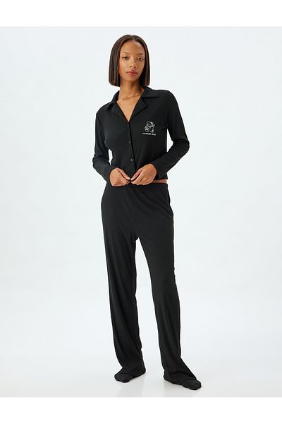 Koton Set aus geripptem Hemd und Pyjama – 2er-Set