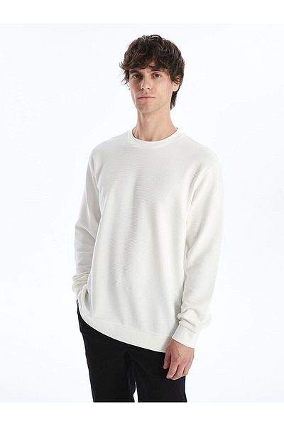LC Waikiki Ανδρικό φούτερ με μακρυμάνικη υφή Lcwk Crew Neck