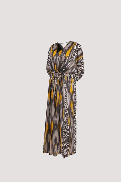 Nomads Felt Ikat Patterned Low-Cut Dress