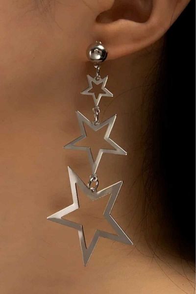 KYOLA DESİGN Dangle Star Gold Women's Earrings