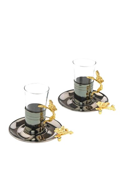 Saray Ottoman handicraft Bakır Çay Bardağı Cam Çay Bardağı Kahve Yanı Çay Bar...