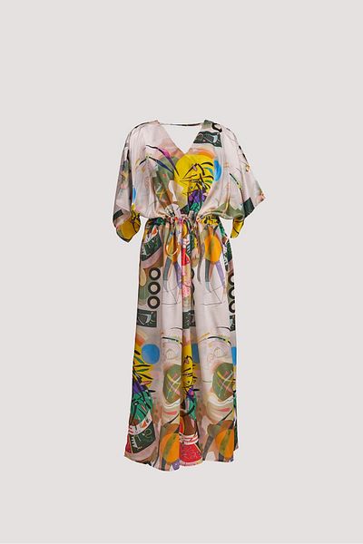 Nomads Felt Kandinsky Dominant Curve Print Low-Cut Dress