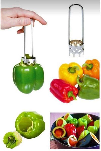 lawrenceshop Serving Stuffed Pepper Gourd Corer Corer Carving Tool Steel Material