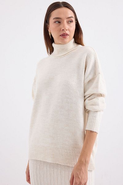 Bigdart Σετ πουλόβερ και φούστας 15892 Model Ecru Knitwear
